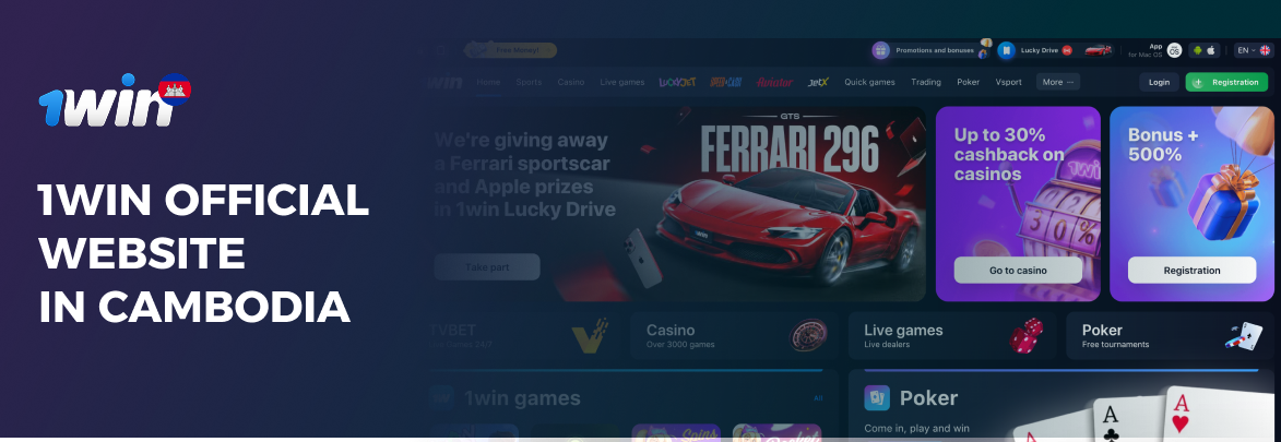 Overview of the 1win website experience for Cambodia